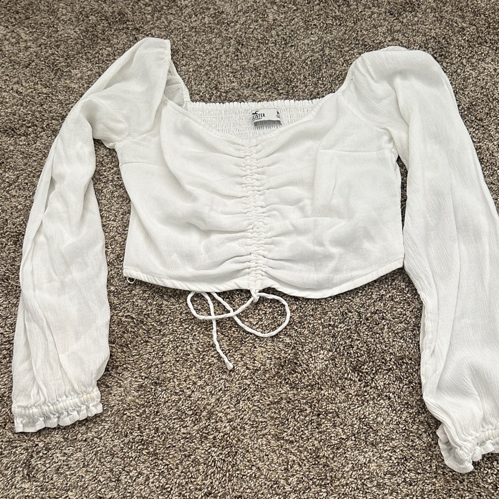 Hollister Cream Ruched Blouse